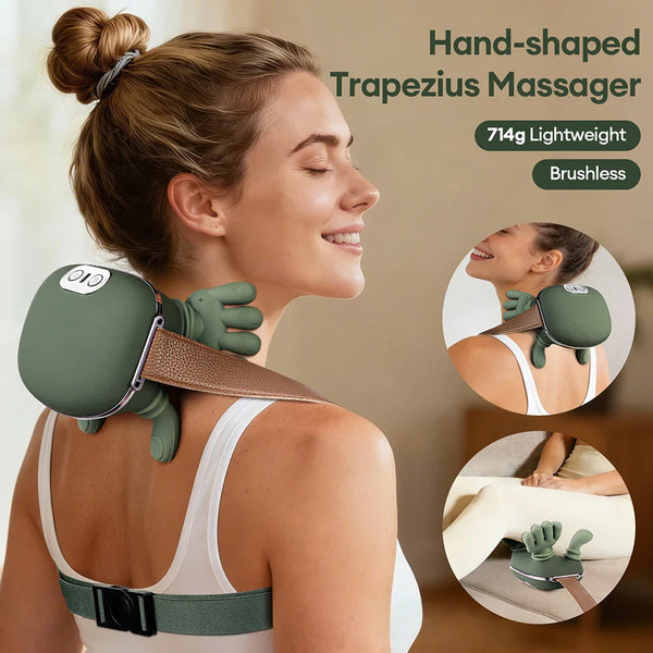 4D Trapezius Neck & Shoulder Massager — Cordless, Heated, Wearable